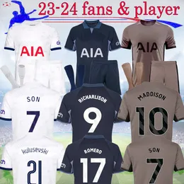 2023 SON MADDISON SOCCER Jerseys Kulusevski Dele ndombele hojbjerg bergwijn lo celso 23 24 Tottenham Lucas Fan fanów koszule piłkarskie Kid