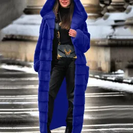 Women's Jackets Casual Faux Fur Coat Women Hoodies Furry Thick Warm Long Imitation Jacket Slim Winter Casaco Feminino