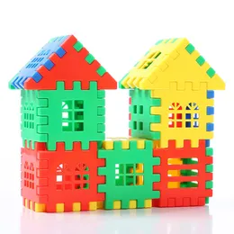 203pcs/set diy手作りの組み立てられた家のブロックパズルおもちゃの3〜6歳の女の子の男の子子供の教育学習ゲーム