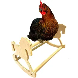 Other Bird Supplies Chicken Roosting Bar Perch Rocking Horse Toy for Coop Strong Wooden Swing Ladder Parrots Baby Chicks Chook 230923