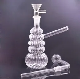 10pcs spiralny szklany spalak olejowy bong hakahs ręcznie palenie rury wodne bąberz downstem Perc z 14 mm miski i rurki do palnika oleju cena hurtowa