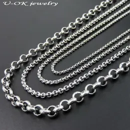 2 2 5 3 6mm Wide Silver Tone Stainless Steel Rolo Chain Necklace For Man & Women Fashion Locket Chains Stainless Steel Jewelry237P