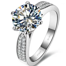 Faultless Test Positive 2Ct 8mm D-E Lab-Grown Moissanite Diamond Ring 925 Sterling Silver Engagement Ring Female12175