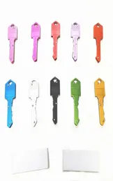 10 Colors Mini Folding Knife Keychain Outdoor Gadgets Key Shape Pocket Fruit Knifes Multifunctional Tool Key chain Saber Swiss Sel3589381