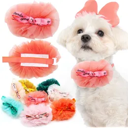Dog Apparel 8PCS Chiffon Cute Bowties For Dogs Cats Adjustable Small Cat Bow Tie Collar Pet Grooming Pets Accessories 230923