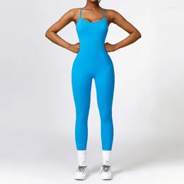 Actieve sets Yogaset Eendelige kleding Sportkleding Dames Gymtraining Fitness Stretch bodysuit Pak Trainingspak