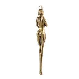 Sexy Woman Vintage Tiny Brass Spoon Keyring Gold Scoop Shovel Scoops Necklace Pendant Teaspoon Ear spoon earpick