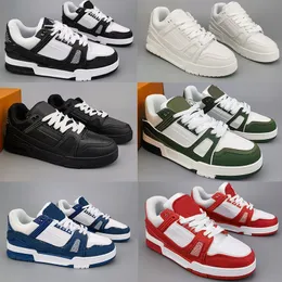 2023 Designer Men Sneaker Virgil Trainer Casual Shoes Low Calfskin Leather Abloh White Green Red Blue Overlays Platform Outdoor Women Sneakers Size 36-45