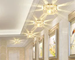 Modern Crystal LED Spotlight Corridor Hallway Aisle Porch Ceiling Light Recessed Lamp Home Living Room Balcony Stairs Lighting Fix7039926