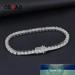 Oevas 100% 925 Sterling Silver Created Moissanite Gemstone Bangle Charm Wedding Armband Fina smycken Hela Drop Fact235D