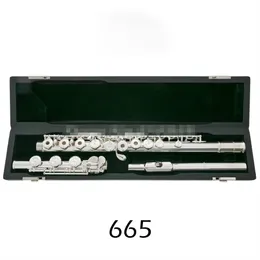 Flauta 665 banhada a prata de alta qualidade com 17 teclas instrumento de furo aberto