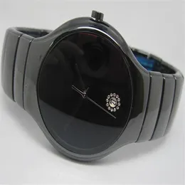 New fashion man watch quartz movement watches for Men wrist watch black ceramic wristwatches rd26324z