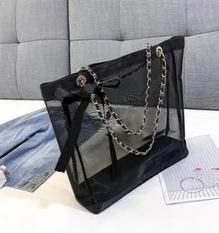 designer tote bag shoulder chain bags larger capacity mesh Transparent purse fashion shopping bag handbags293M3066353