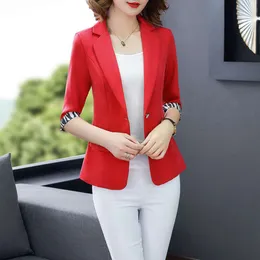 Novo 2022 terno feminino jaqueta fino ajuste escritório feminino blazer jaqueta moda coreana pequeno terno casaco curto barato por atacado