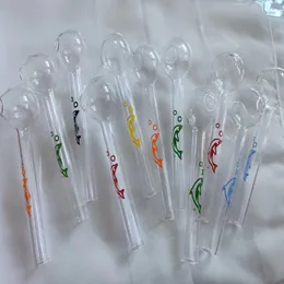 NEW LOGO Great Pyrex hookahs Thick Clear Glass Oil Burner Tube Pipe somking pipes water pipes wholesale price