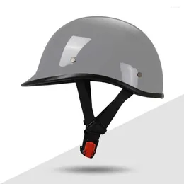 Caschi moto KEAZ Casco aperto per ciclomotore moderno grigio retrò classico per Cruiser Chopper metà omologato DOT