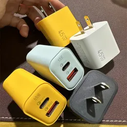 45W高速充電器USB CharrurのタイプC充電器アダプターiPhone Samsung Cargadores Para Celular Smart Phone Wall Charger