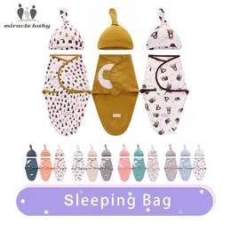 Filtar Swaddling Baby Sleeping Bag Born Envelope Swaddle Wrap Soft 100% Cotton Mottagande Filtkläder 0-6 månaders sängkläder Set gåva 230923