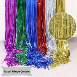 Party Decoration 1m 2m 3m Metallic Foil Fraine Shimmer Backdrop Wedding Wall Po Booth Tinsel Glitter Curtain Gold