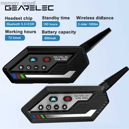 Walkie Talkie Gearelec GX6 Pro للدراجة النارية Bluetooth Helment intercom سماعة الاتصال 2 Riders 1000M BT Interphone Communicator Seeper Control HKD230925