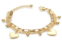 Whole Party Boho Jewelery Adjustable 18K gold Bracelets Lady Heart Charms Goldplated Bracelets Bangles Friends Gifts5591562