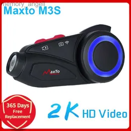 Walkie talkie maxto M3S motocyklowy zestaw słuchawkowy Bluetooth Waterproof Waterproof obiektyw Wi -Fi 1440p rejestrator wideo DVR Interphone HKD230925