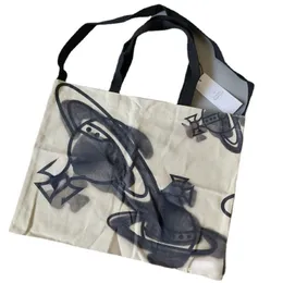 Saturn Printing Bags White Canvas Large Capacity Totes Fashion Simple Environmental Protection Shopping Bag