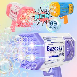Banyo Toys Çocuk Otomatik Roket Kabarcık Makinesi Elektrikli Bazuka Bubble Gun Oyuncak Sihirli Bubbles Düğün Açık Hava Çocuk Sabun Banyo Oyuncakları Hediyeler 230923