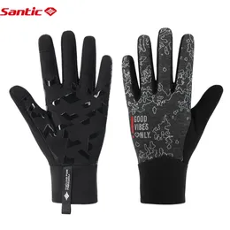 Sporthandskar Santiska män cyklinghandskar Vinter utomhussport Håll varma cykelturer MTB Windproect Long Finger Gloves 230925