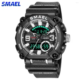 Wristwatches SMAEL Military Watch Men Army Sports Waterproof Big Dial Man Clock LED Light Week Display Quartz Wristwatch Digital Watches