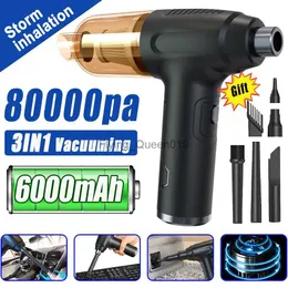 Aspirapolvere 80000Pa 3in1 Aspirapolvere portatile per auto Soffia polvere Tenuto in mano senza fili ricaricabile Ad alta potenza Air Mini Aspirapolvere domesticoYQ230925