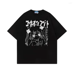 T-shirt da uomo Y2K T-shirt stampate Nero Bianco Camicia allentata Estate Harajuku Hip Hop Streetwear Maglietta oversize da uomo Tee Tops