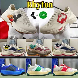 28 Rhyton Buty designerskie mężczyźni Platforma Platforma Secczepki Screener Casual Sneaker Fashion Old Daddy Shoe Męs