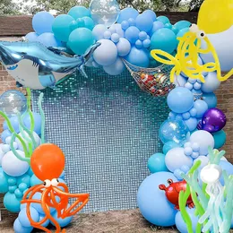 Inne imprezy imprezowe dostawy 123PCS Blue Ocean Animals Temat lateks balony girland arch wszystkiego najlepszego z okazji urodzin