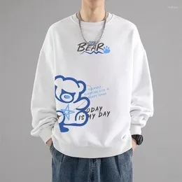 Men's Hoodies Autumn Sweatshirt Japan Bear Printed Long Sleeved T-shirt High Street Fashion Clothing Quality O Neck Top