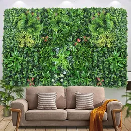 Party Decoration 50x50cm 3D Artificial Grass Wall Panel Plastic inomhusgrön gräsmatta Heminredning Bröllop Bakgrund Blommor Plant Shop Decorations