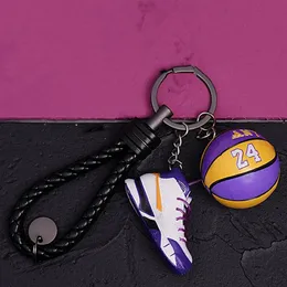 2021 3D Sports Shoes Keychains Cute basketball Key Chain Car keys Bag pendant No 24 basketball pendant fans souvenir gift263s