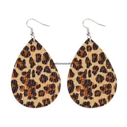 Retro Jewelry Leopard Print Water Drop Shape Hoop Earrings For Women New Design Vintage Temperament Party Wedding Gift