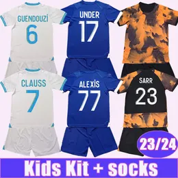 23 24 Vitinha Kids Kit Futbol Formaları Guendouzi Clauss Harit Sarr Veretout N. Simon Gigot Balerdi Ounahi Gueye Ev Away Away