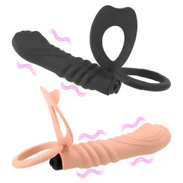 Vibradores Strap On Dick Penis Estimulador Massageador Dildo Butt Plug Vibrador Dupla Penetração Anal Vagina 230925