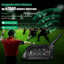 Walkie Talkie V4C PLUS + V6C PROx2 Calcio 3 Interfono Auricolare 1200M Calcio Full Duplex Bluetooth Interfono per conferenze + Borsa HKD230925