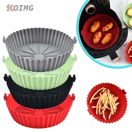 Baking Moulds OIMG Round Replacemen Air Fryers Oven Tray Fried Chicken Basket Mat Fryer Silicone Pot Grill Pan Kitchen Accessories 230923