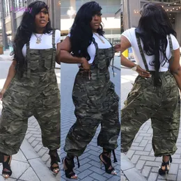 Pants Women Casual Women's Loose Camouflage Overalls Jumpsuit Cargo Pants Work Suit Jumpsuits med rembyxor