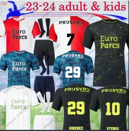 23 24 Feyenoords Kokcu Soccer Jerseys Away Gimenez Danilo 2023 Home Trauner Men Kid Kit Hartman Gimenez Paixao Taabouni Timber Red Football Shirt