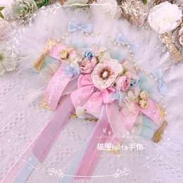 Party Supplies Cherry Blossoms Heavengirl Chinese Style Elegant Gorgeous Pearl Bowknot Feather Classical Hand Helda fans Tea Accessories
