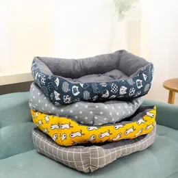 Casas para cães Canis Acessórios Pet Cat Bed Mat Grande Sofá Quente Ninho Canil Para Pequenos Cães Médios Filhote de Cachorro Gatinho Plus Size Colchão de Dormir 230923