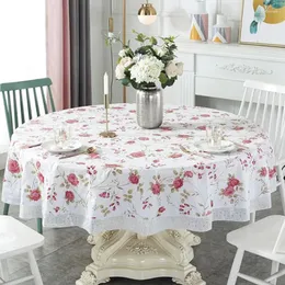 Table Cloth Printed Round Dining Waterproof Oil-proof Easy Clean Tablecloth Lace Cover Wedding Party El Home Decor