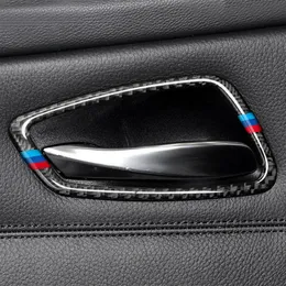 Carbon Fiber Car Interior Door Handle Cover Trim Door Bowl Decals and sticker For BMW E90 E92 E93 3 series 2005-2012 accessories302I