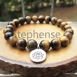 MG0693 Natural A -klass Tiger Eye Armband Natural Gemstone Energy Armband Högkvalitativt kvinnors yoga mala armband214y