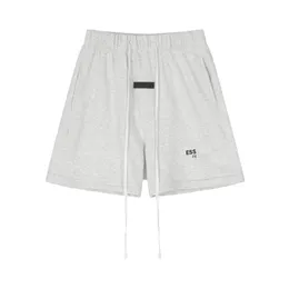 Mens Ess Short Pants Flocking Letter Print Heavyweight Women Casual Shorts 100% Pure Cotton Top Quality Plus Size 2XL 3XL